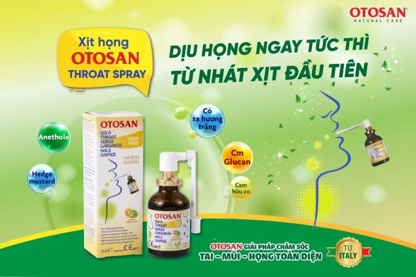 XỊT HỌNG OTOSAN THROAT SPRAY - LỰA CHỌN TUYỆT VỜI CHO NGƯỜI BỊ HO, ĐAU RÁT HỌNG